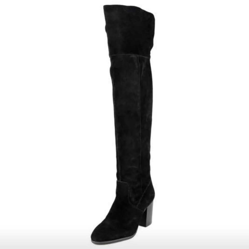 Jessica Simpson Black Leather Suede OTK BOOTS 7